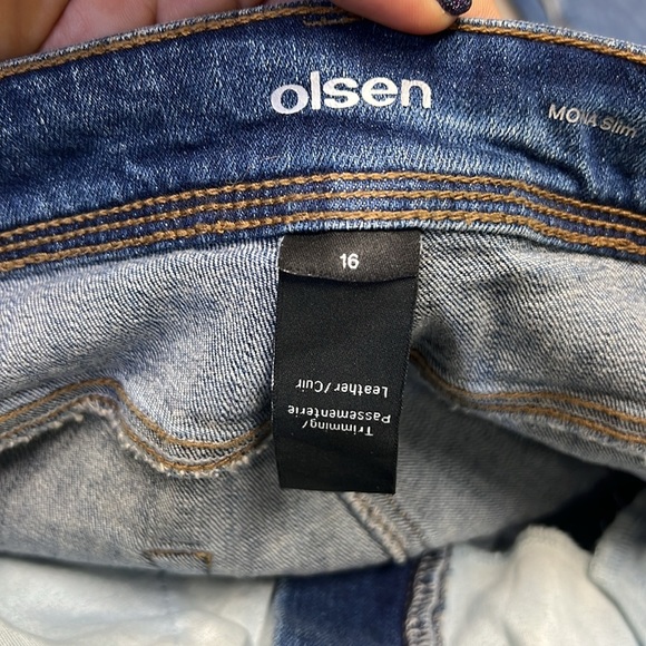 Olsen Mona slim blue denim jeans size 16 - Picture 9 of 9